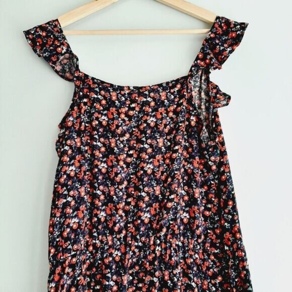 JOE FRESH Sleeveless Scoop Neck Mini Dress Ditsy Floral Print Sz L - Picture 11 of 15